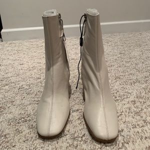 Beige ankle boots